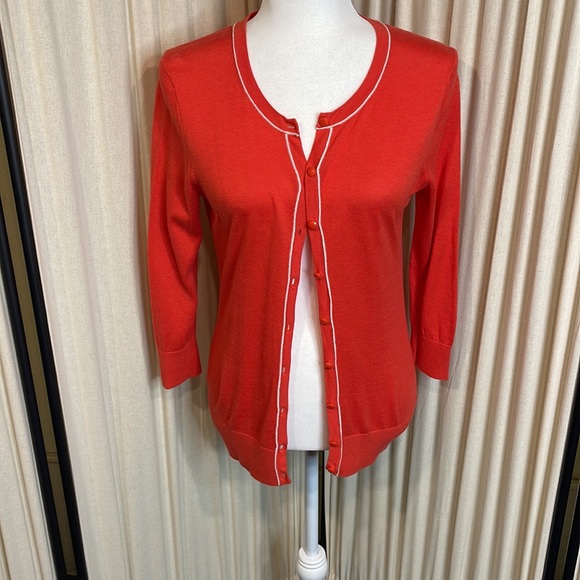 EUC- BANANA REPUBLIC ORANGE REDISH SOFT CARDIGAN SIZE SMALL - Picture 8 of 11